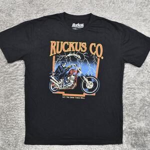 Ruckus Men's Adult Sz 2X Tee Shirt T Black Good Times Roll Athletic Casual Cotto